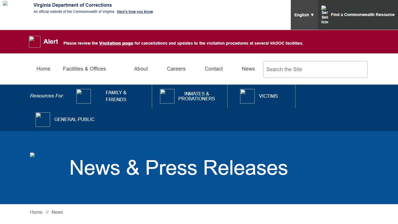News & Press Releases — Virginia Department of Corrections